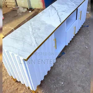 Executive Box TV Stand with Marble Top