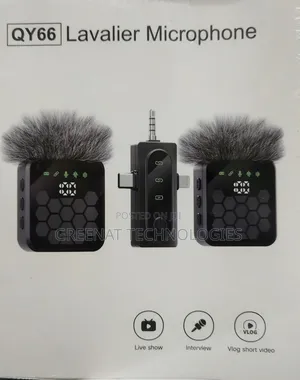 QY66 Dual Wireless Lavalier Microphone - Mic 2, 20M Range