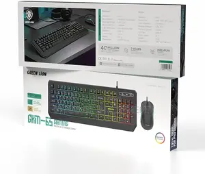 Green Lion Gaming Mouse & Keyboard Combo - Wired, Nyeusi