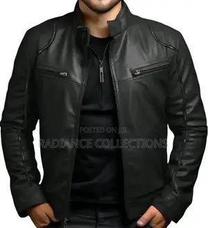 Men's Genuine Leather Zipper Jacket