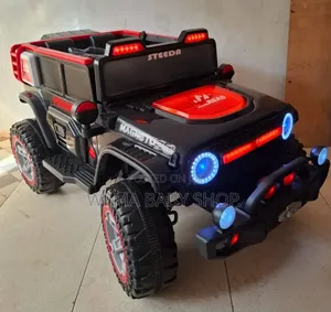 Kids Electric Ride-on Police Jeep 4WD LED Lights Remote
