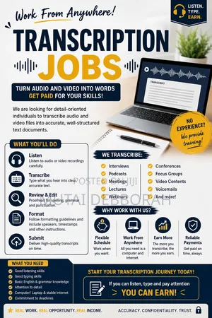 Transcription Jobs - Work From Anywhere!