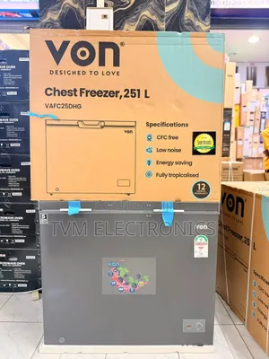 Von Vafc25dhg Chest Freezer - 251L