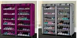Grey Double Shoe Rack