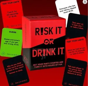 Risk It or Drink It Mchezo wa Kadi za Sherehe