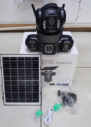 V380 Pro 3-Lens Solar Security Camera - WiFi PTZ Night Vision