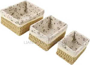 3-in-1 Handwoven Straw Basket Organizers