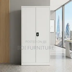 Executive Grey Stainless Steel Office Cabinet - 2 Doors