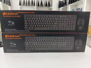 Indena Rechargeable 2.4G + Bluetooth Wireless Keyboard na Mouse Combo
