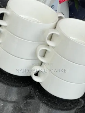 White Soup Cups with Handles (Set of 6)