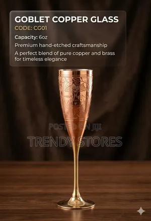 Kikombe cha Goblet cha Copper na Brass - 6oz