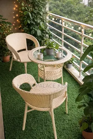 Modern Wicker Rattan Dining Set kwa Bustani/Balcony
