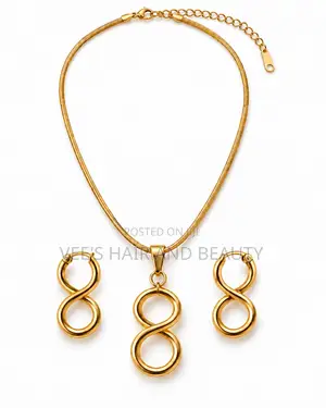 Infinity Earring and Necklace Set - Gold