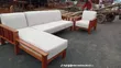 Sofa Set ya 7-Seater - Mti wa Mahogany, Rangi ya Njano - 2