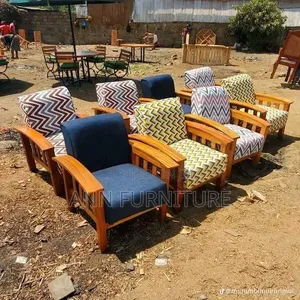 Open Sofa Set - Mbao ya Mahogany