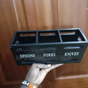 Kishikilia Vifaa vya Meza vya Mbao vya Kimazingira chenye Sehemu 3