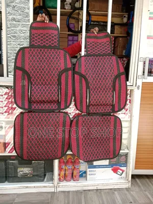 2pc Breathable Woven Fabric Seat Covers - Diamond Pattern