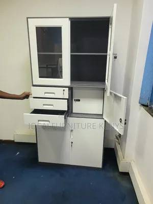 Kabati la Ofisi la Metali la Mtendaji - Nyeupe/Kijivu