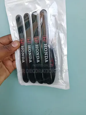 Honda Branded 8pc Black Rubber Flexible Self-Adhesive Stickers