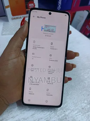 Tecno Phantom V Flip 5G Mpya 256GB Silver
