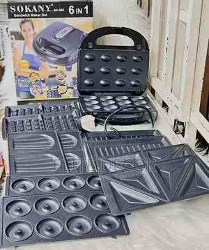 Sokany 6-in-1 Grill ya Umeme na Sandwich Maker