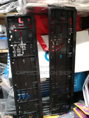 2pc Black Oblong Plastic Number Plate Frames