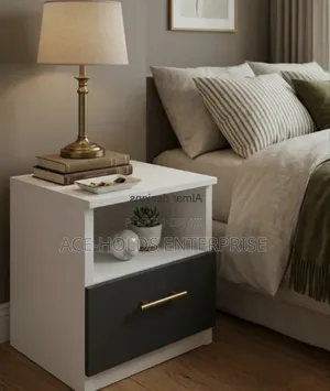 Sparrow Bedside Drawers - Laminated Particle Board (Black-White)