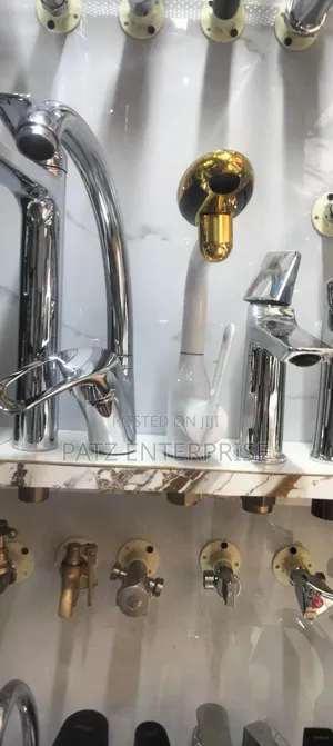Modern White & Gold Kitchen Mixer Tap