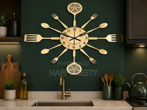 DIY Acrylic Kitchen Tool Wall Clock - Gold