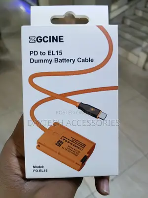 Kebo ya USB-C PD kwa Nikon EL-EL15 Dummy Battery (Braided)