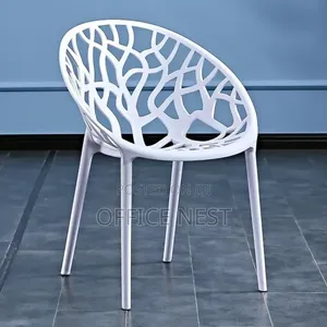 Modern White Plastic Dining Chair - Kenya