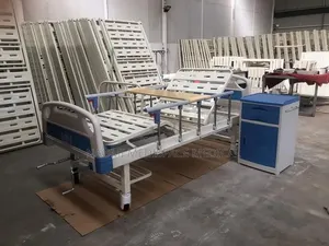 Manual 3 Crank Hospital Bed with Mattress & Feeding Table