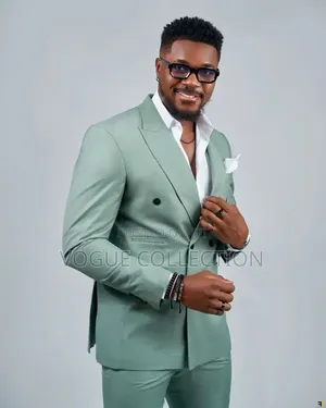 Suti ya Wanaume ya Double Breasted - Kahawia