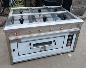Commercial 6-Burner Gas Cooker with Electric Oven