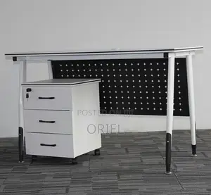 Meza ya Ofisi ya Minimalist - Nyeupe