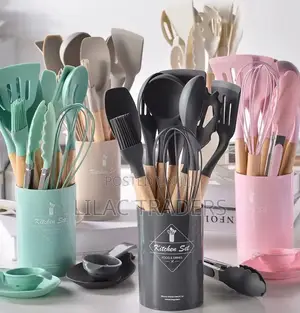 Seti ya Vijiko 12 vya Silicone - Nyeusi, Pink, Grey, Red