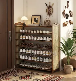 6-Tier Mudroom Utility Stand - Brown