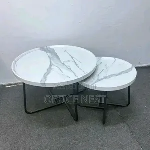 Seti ya Meza za Kahawa za Mviringo za Kisasa