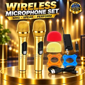 Seti ya Mic za Wireless Dual UHF (2 Mic)