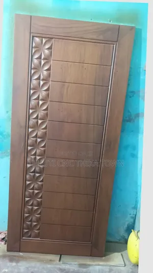 Milango Imara ya Mbao ya Mahogany - Huduma za Kuchonga kwa CNC 3D