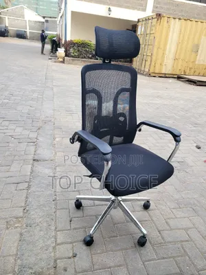 Executive Office Chair with Headrest - Black Mesh