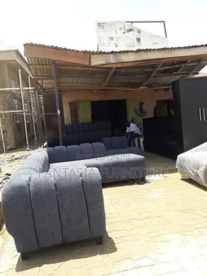 Sofa ya Bubble ya L-Shape Nyeusi ya Sehemu 7