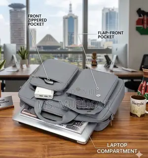 Mfuko wa Biashara wa Laptop Usio na Maji 15" (Grey)