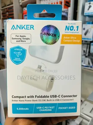 Anker Nano 5000mAh 22.5W USB-C Power Bank - Nyeupe