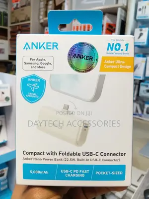 Anker Nano 22.5W Power Bank 5000mAh na USB-C Iliyojengewa Ndani