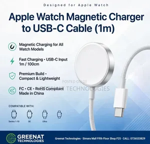 Kebo ya Kuchaji ya Apple Watch ya Magnetic hadi USB-C 1m