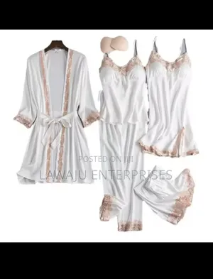 Set ya Pajama za Silk Vipande 5 - Saizi Medium hadi 3XL