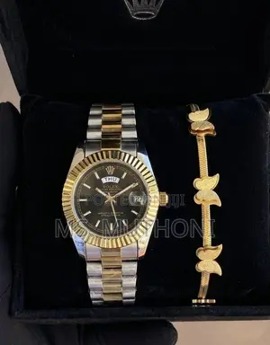 Luxury Ladies Watch and Bracelet Set - Gold/Silver