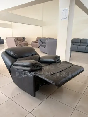 Kiti Kimoja cha Anasa cha Recliner - Ngozi Nyeusi