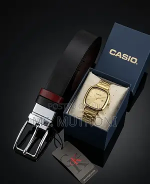 The Modern Gentleman Co. Set ya Saa ya Casio na Mkanda wa Ngozi